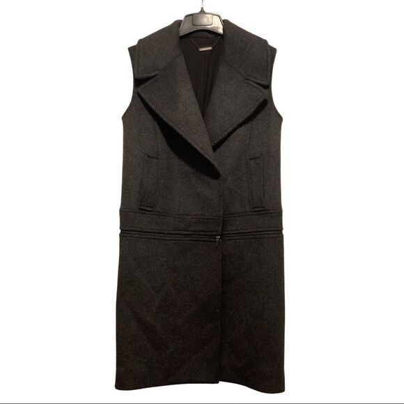 Elie Tahari Gray Willa Wool Convertible Vest in Dark Gray - Picture 4 of 13